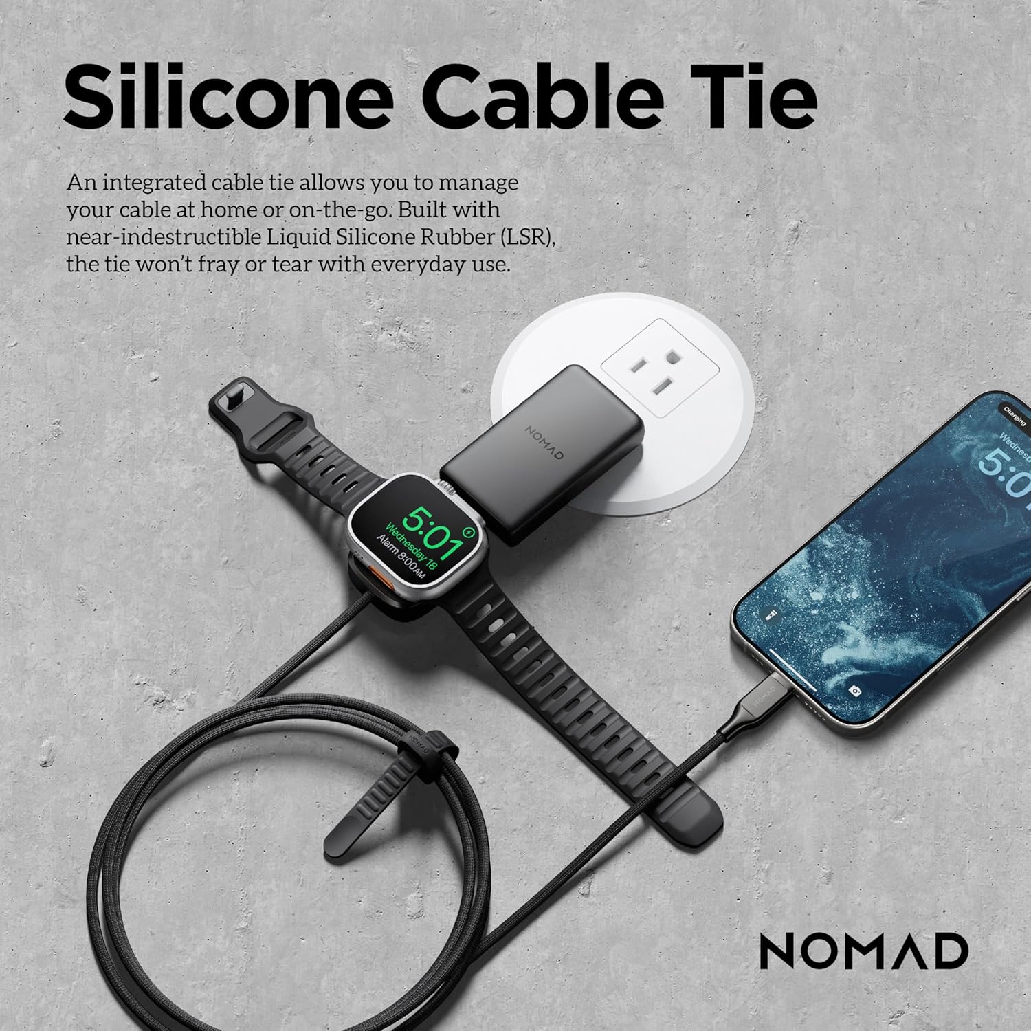 Nomad Universal Cable Apple Watch 1.5m Carbide - Image 2