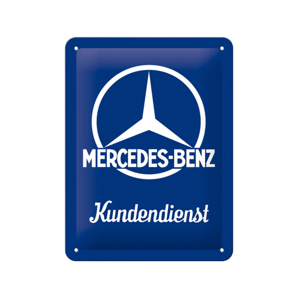 Nostalgic-Art 15x20cm Small Wall Hanging Metal Sign Plaque Mercedes Kundendienst