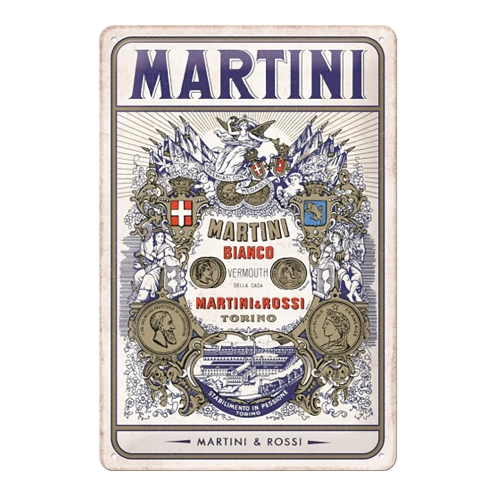 Nostalgic-Art 20x30cm Medium Sign Plaque Martini Bianco Vermouth Label