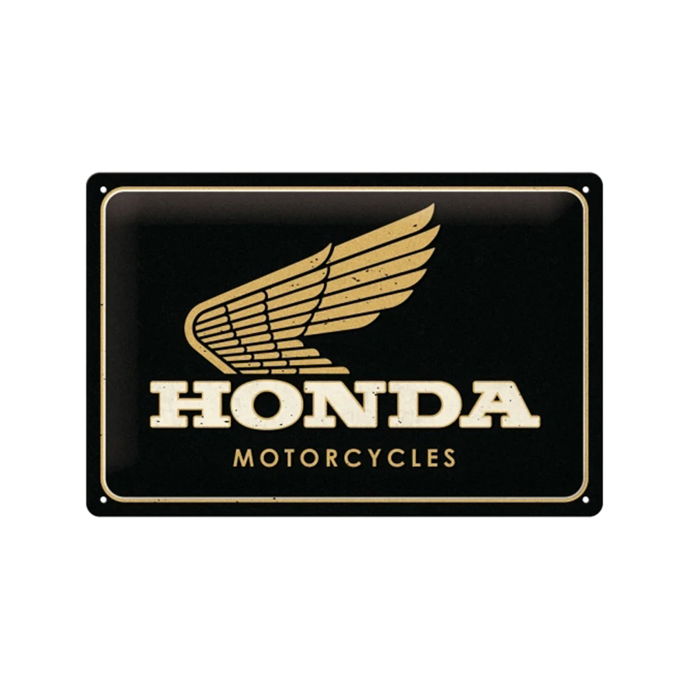 Nostalgic-Art Medium Sign Plaque 20x30cm Metal Honda MC Motorcycles Gold