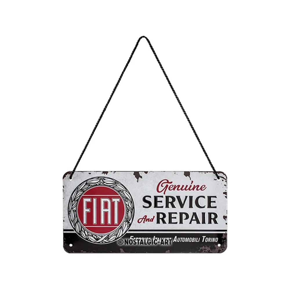 Nostalgic-Art Metal 10x20cm Hanging Sign Plaque Fiat Service & Repair