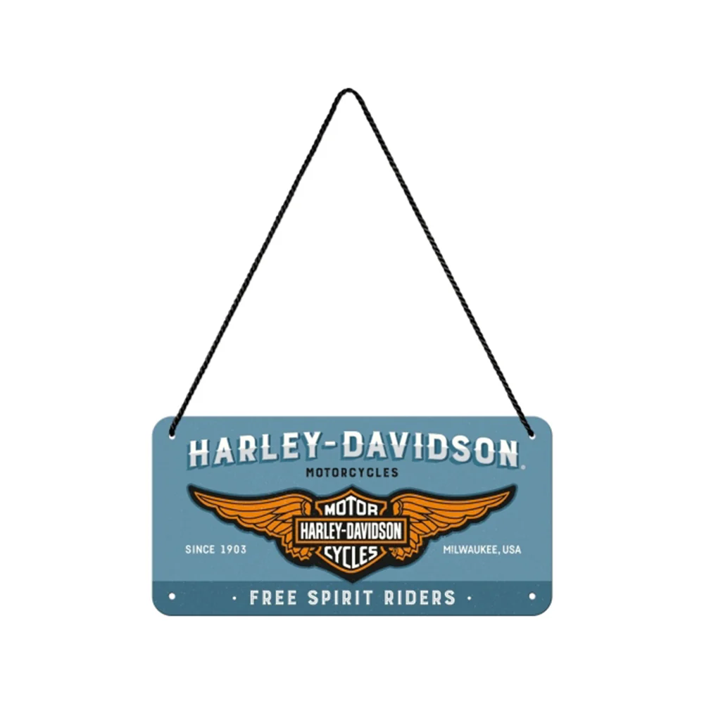 Nostalgic-Art Metal 10x20cm Hanging Sign Plaque Harley-Davidson Logo Blue