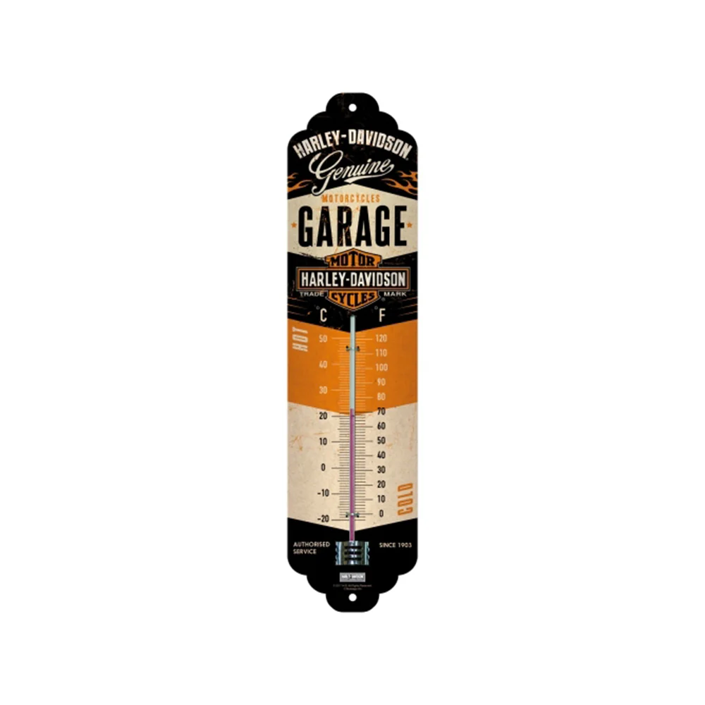 Nostalgic-Art Wall Metal Thermometer Harley Davidson Garage 28x6.5x2cm