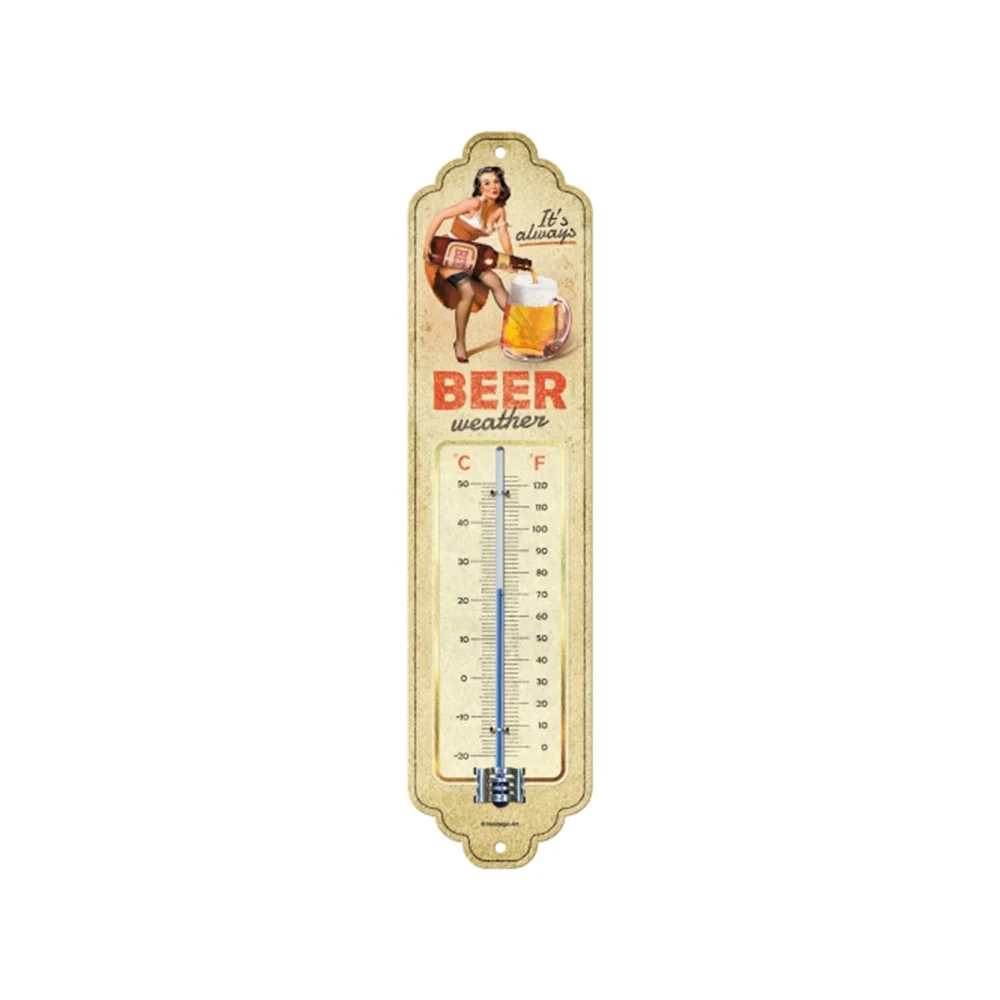 Nostalgic-Art Wall Metal Thermometer It's Always Beer Weather 28x6.5x2cm