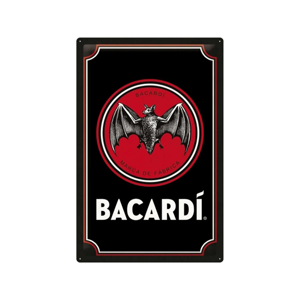 Nostalgic-Art XL Sign Plaque 40x60cm Wall Hanging Bacardi Logo Black