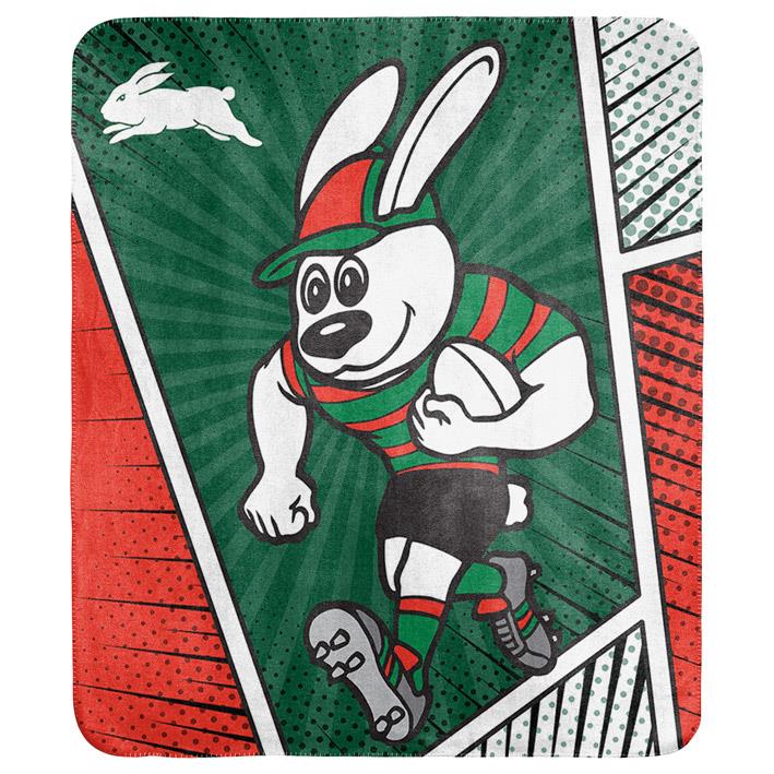 NRL - South Sydney Rabbitohs - Coral Fleece Rug