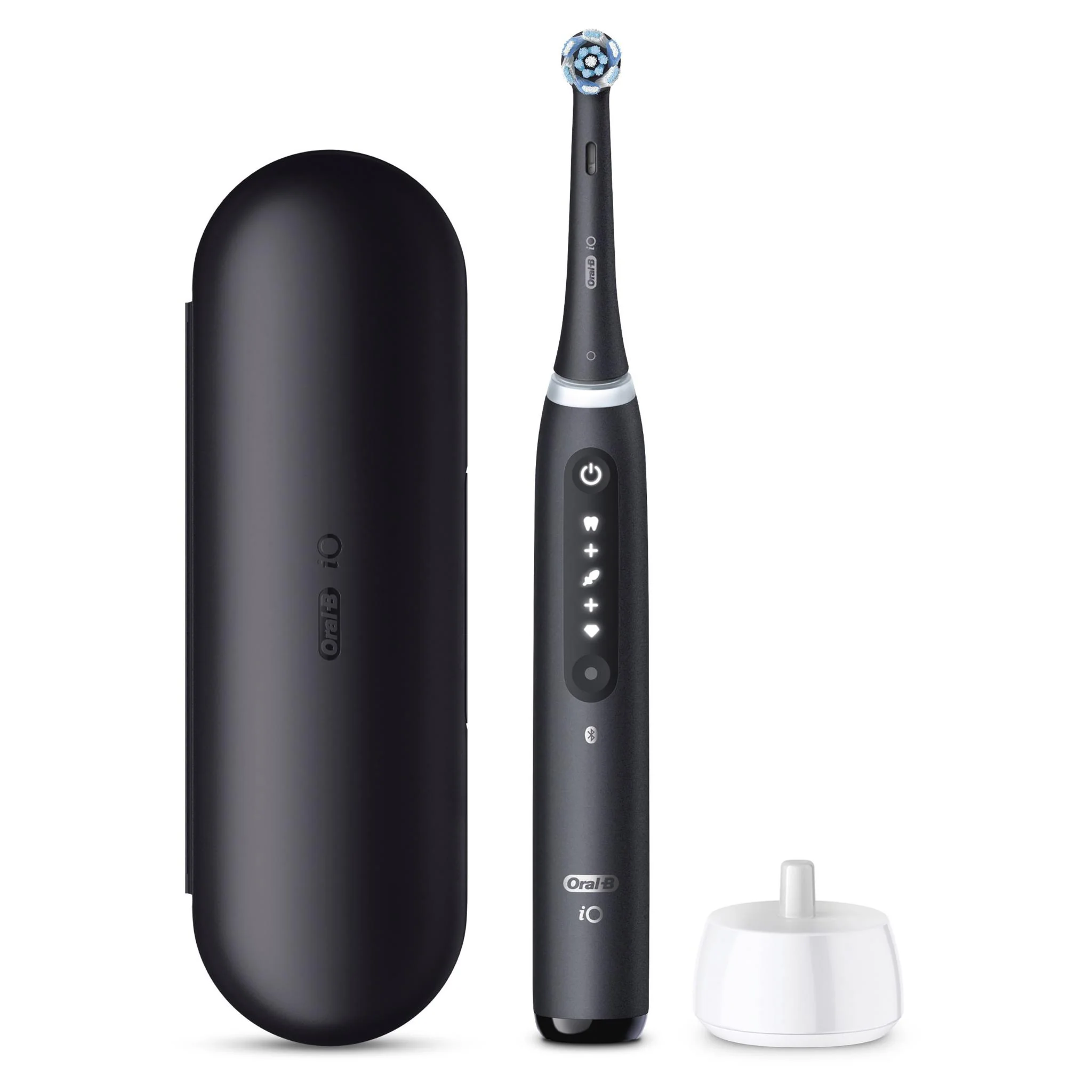 Oral-B iO 5 Personalised Clean Electric Toothbrush with Travel Case and 3 Brush Heads (Matte Black)