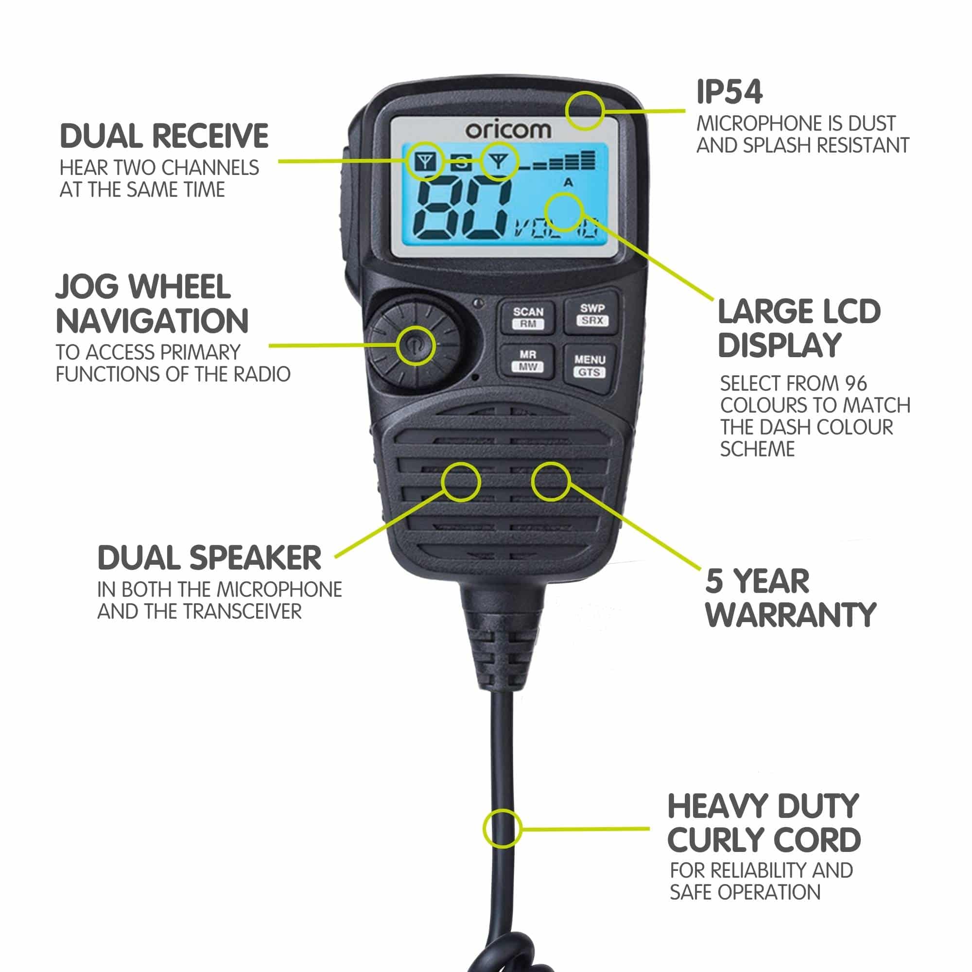 Oricom UHF350DR Radio, ANU240 Antenna & Handheld - Image 2
