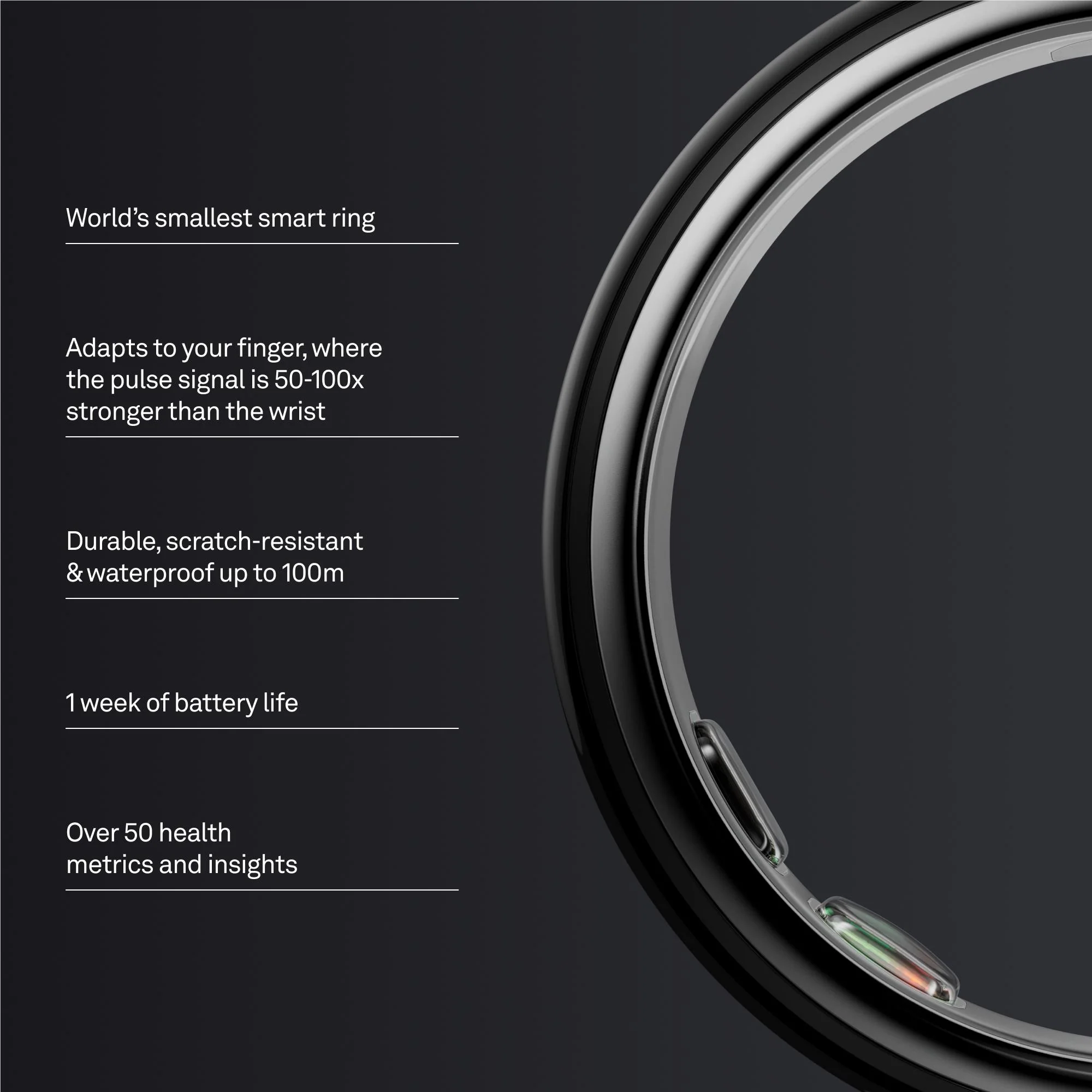 Oura Ring 5 [Size 12] (Black) - Image 2