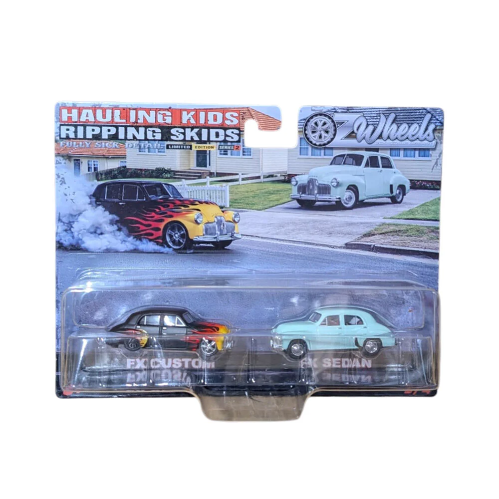 OZ Wheels 1:64 FSD Hauling Kids & Ripping Skids Holden FX Custom & FX Sedan Set - Image 2