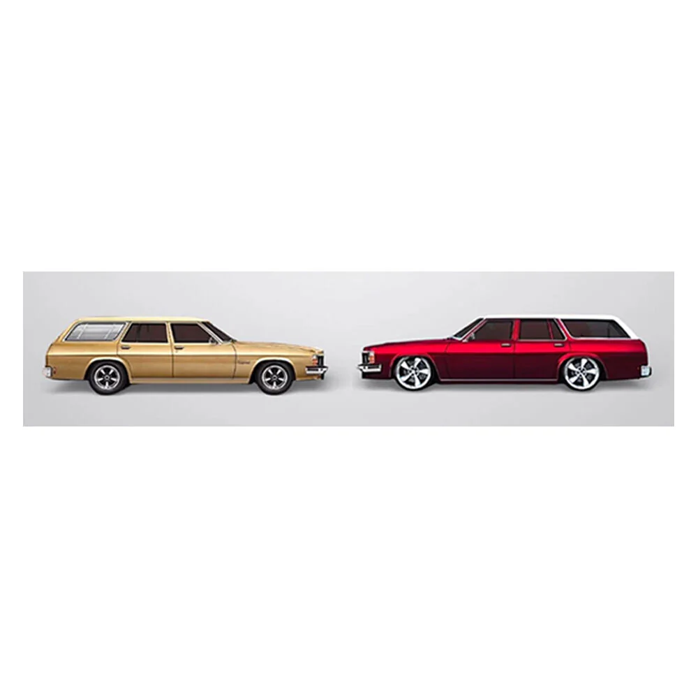 OZ Wheels 1:64 FSD Hauling Kids & Ripping Skids Holden HJ Wagon & HJ Custom Set