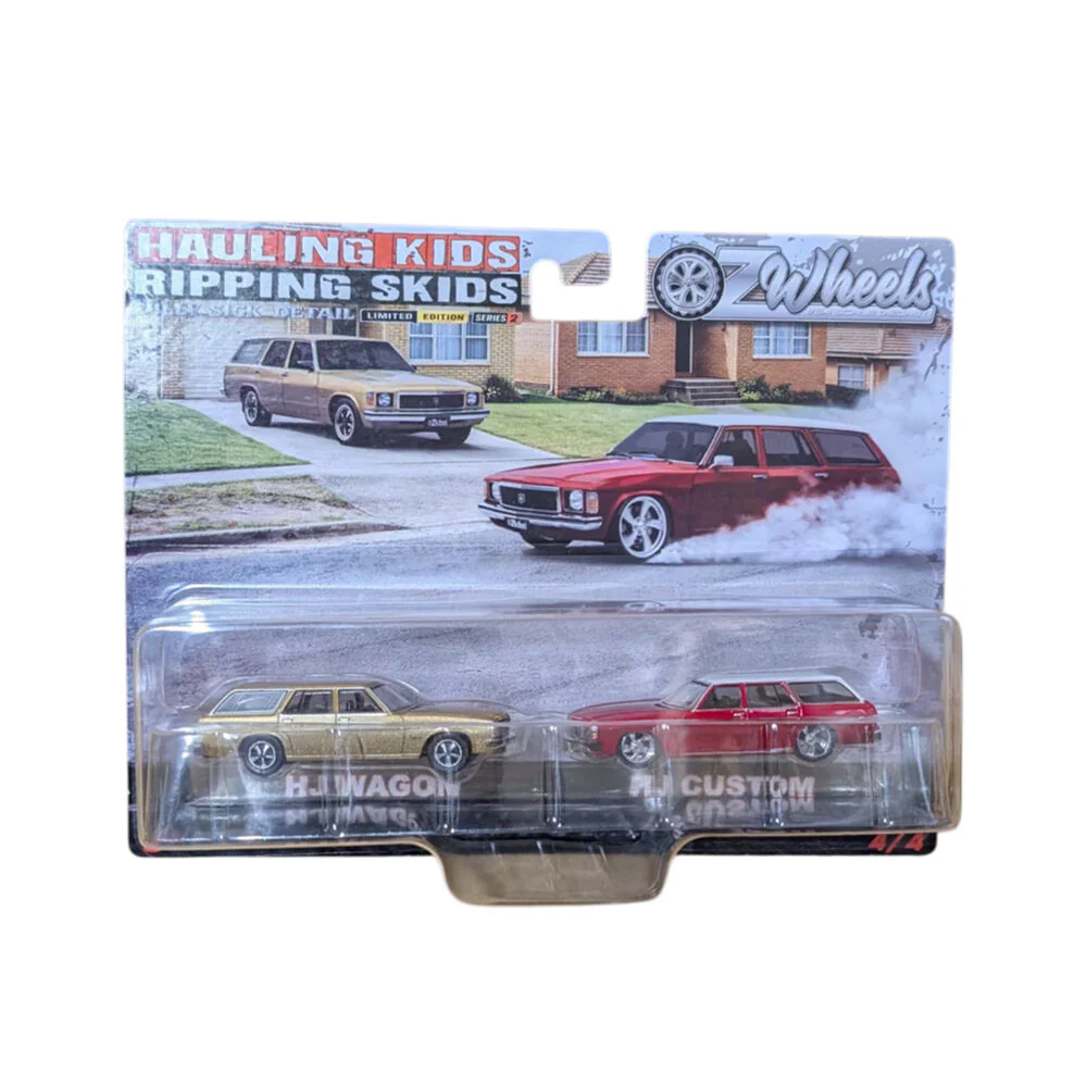 OZ Wheels 1:64 FSD Hauling Kids & Ripping Skids Holden HJ Wagon & HJ Custom Set - Image 2