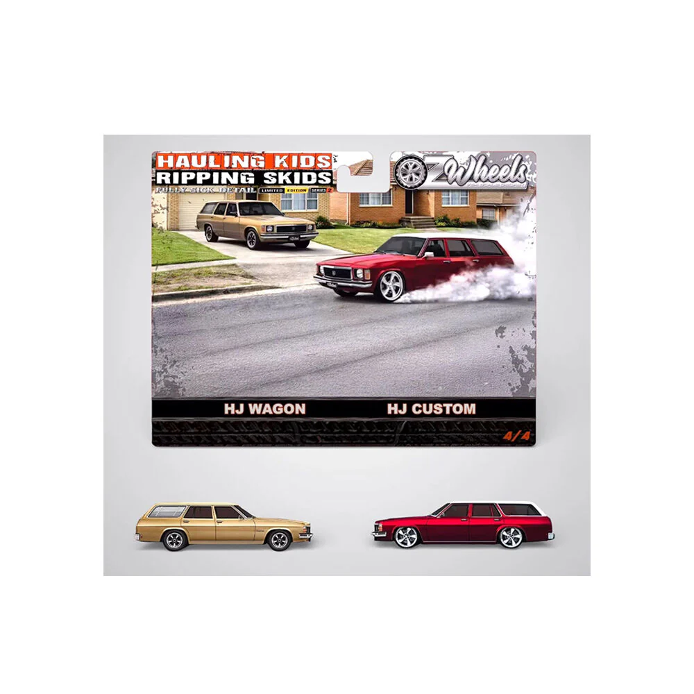 OZ Wheels 1:64 FSD Hauling Kids & Ripping Skids Holden HJ Wagon & HJ Custom Set - Image 3