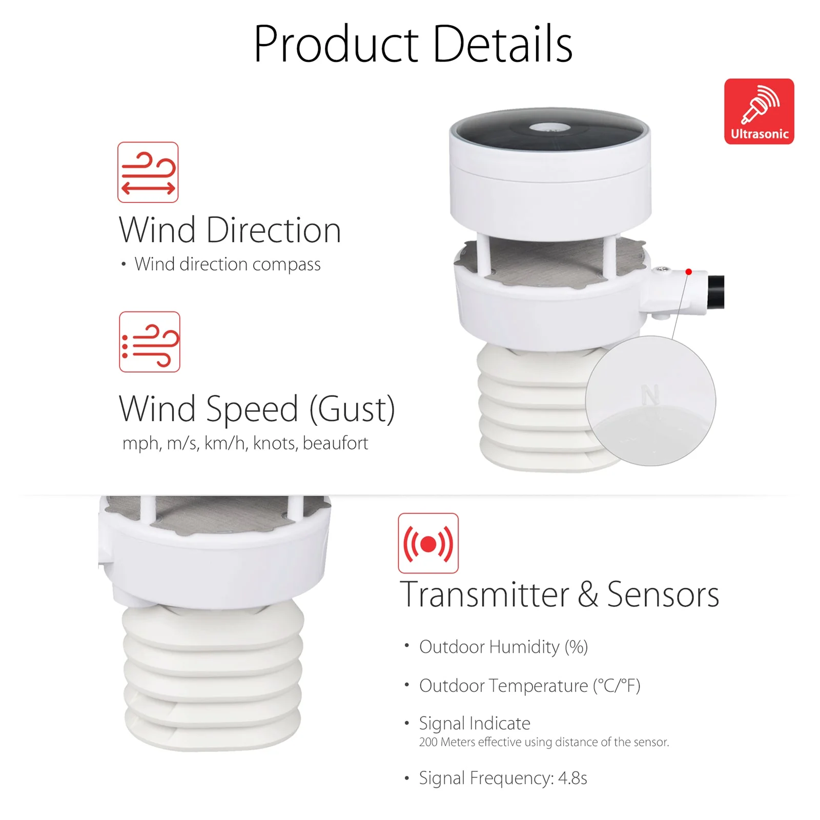 PanTech Gen6 IoT PT-HP2553 Solar Powered WiFi Wireless Weather Station 7" TFT Display - Image 6