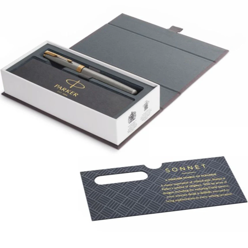 Parker Sonnet Trim Ballpoint Pen Medium Nib Gift Box Set (Cisele Gold) - Image 2