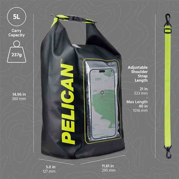 Pelican Marine Waterproof Dry Bag 5L - Black/Green - Image 6