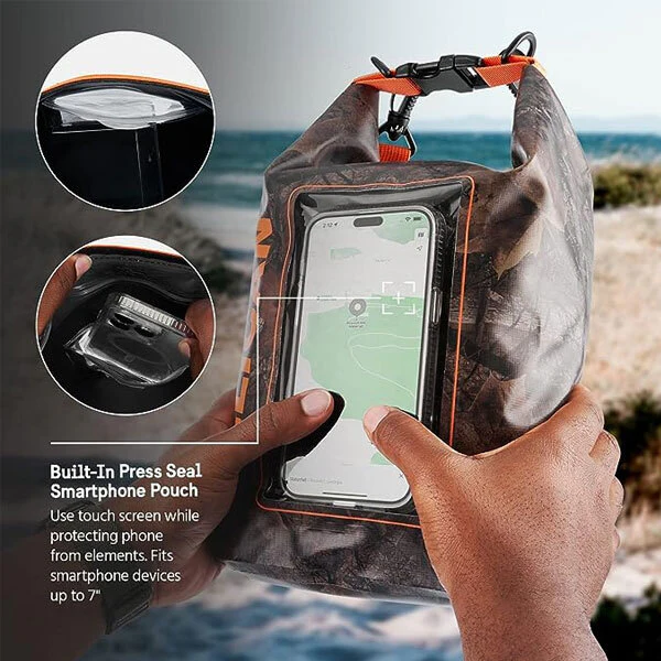 Pelican Marine Waterproof Dry Bag 5L - Black/Orange - Image 4