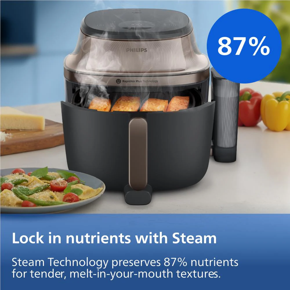 Philips 5000 Series 7.2L Airfryer XXL with Steam (Black) - Image 7