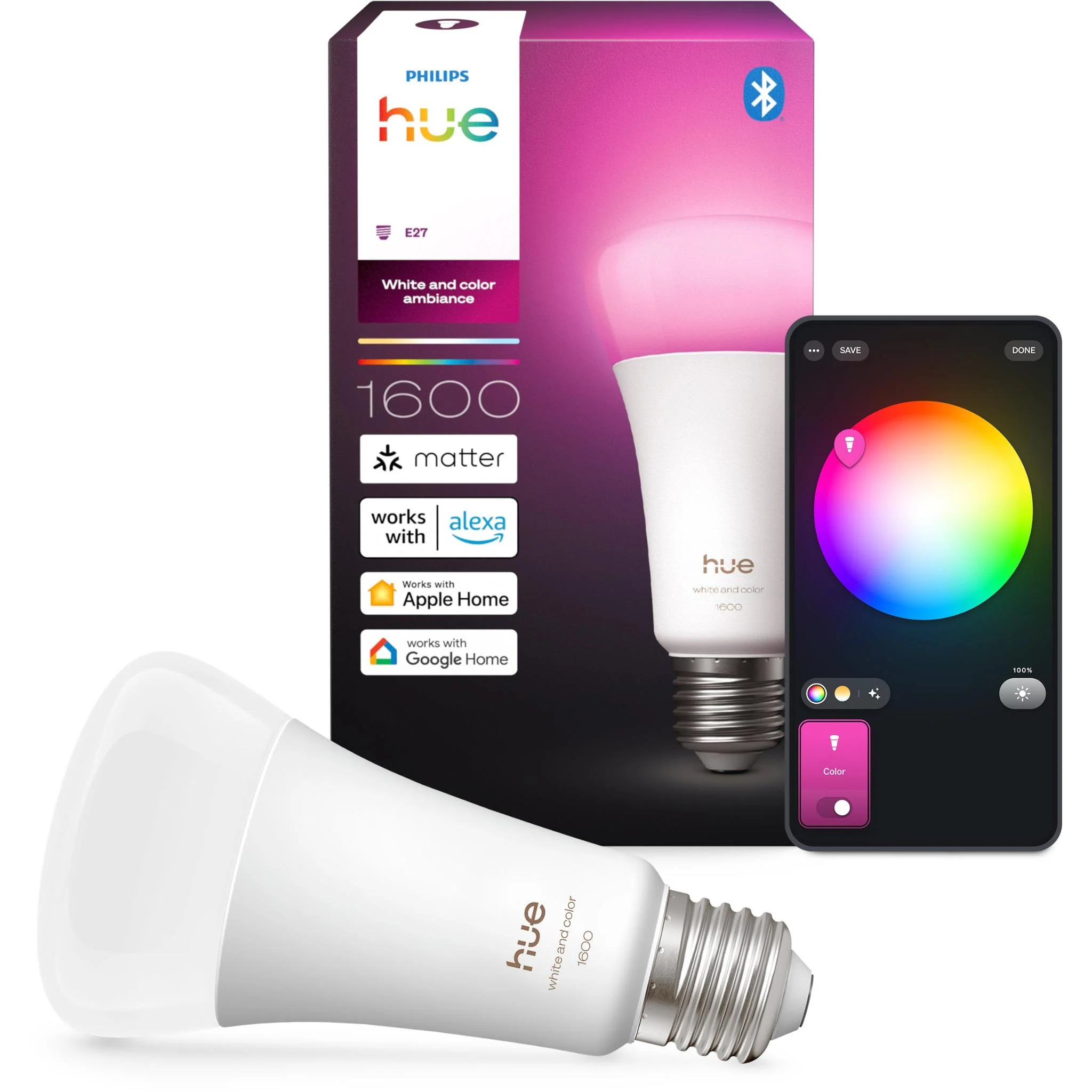 Philips Hue 100W A67 Colour Bulb (E27) - Image 3