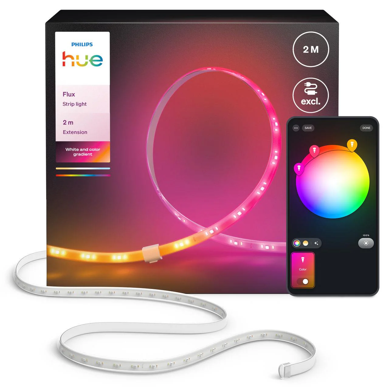 Philips Hue Flux Ultra-Bright Light Strip Extension (2m) - Image 2