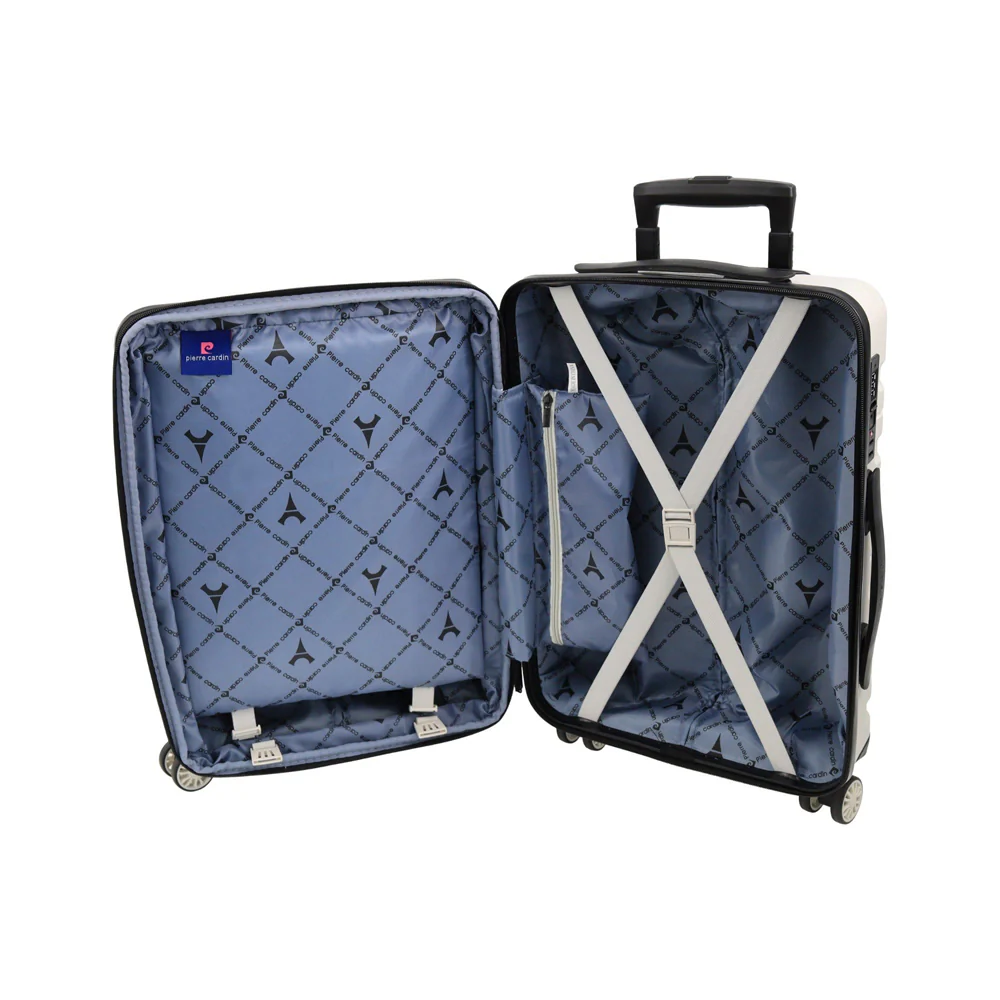 Pierre Cardin 4 Wheel Cabin Hard-Shell Suitcase Travel Luggage 54cm Snow - Image 3