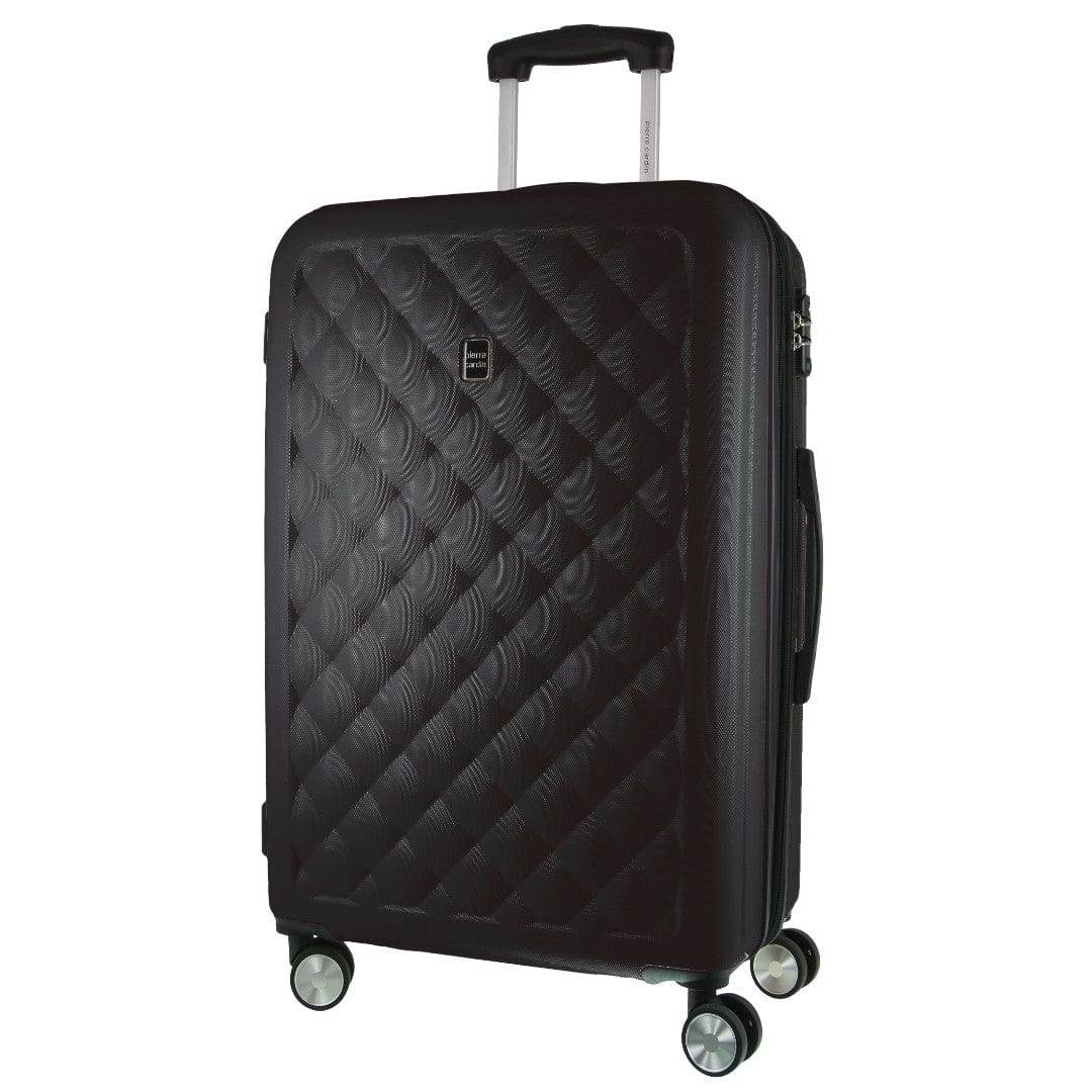Pierre Cardin 4 Wheel Large Hard-Shell TSA Lock Travel Luggage 80cm Black
