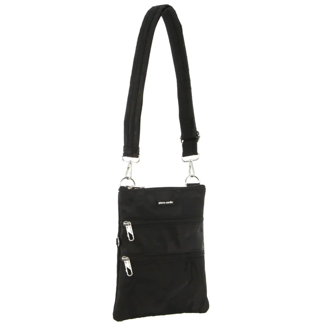 Pierre Cardin Anti-Theft Cross Body Bag - Black/Camo