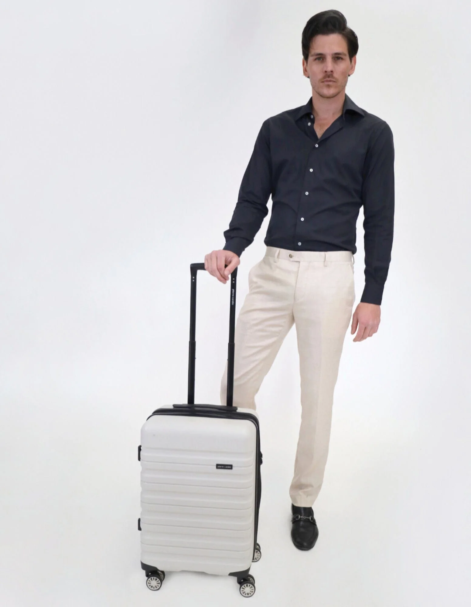 Pierre Cardin Hard-Shell Luggage Set (Medium & Cabin, Snow) 2-Pieces - Image 3