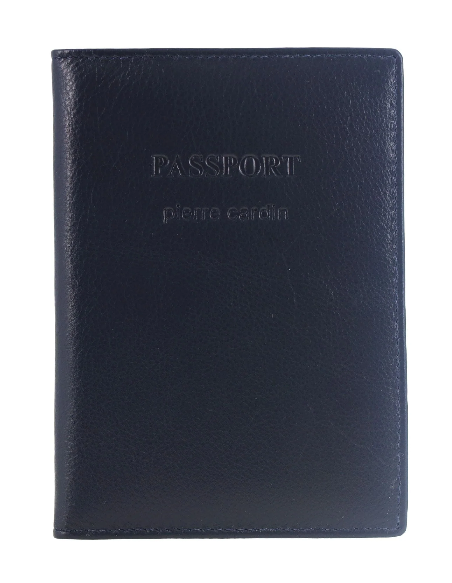 Pierre Cardin Leather Passport Holder/Cover Protected RFID Wallet Navy