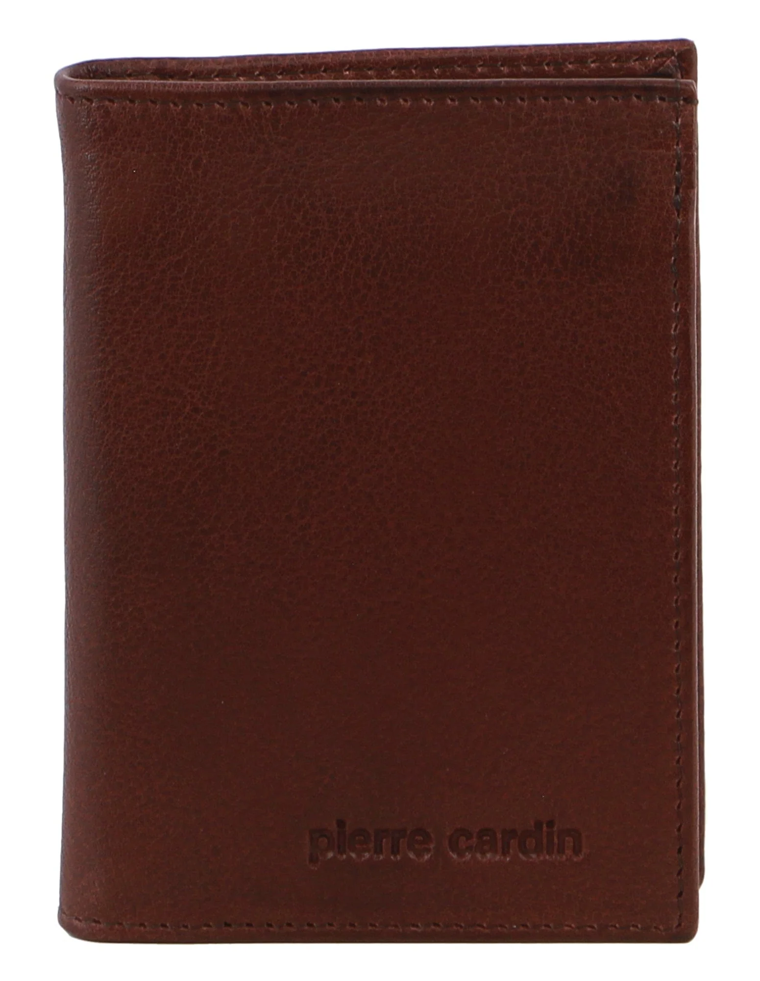 Pierre Cardin Men's Rustic Leather Bi-Fold Flap Protected RFID Wallet Brown