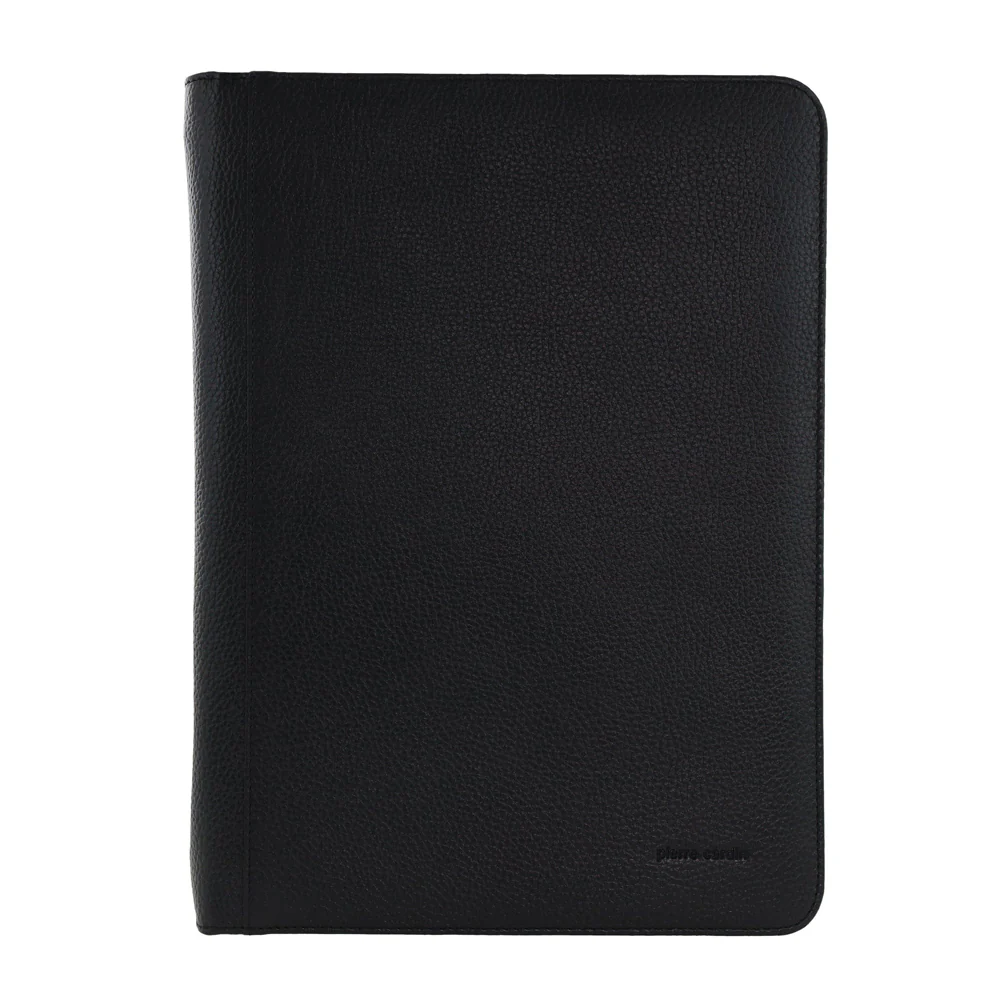 Pierre Cardin Unisex Leather A4 Business Notepad/Folio Case Black