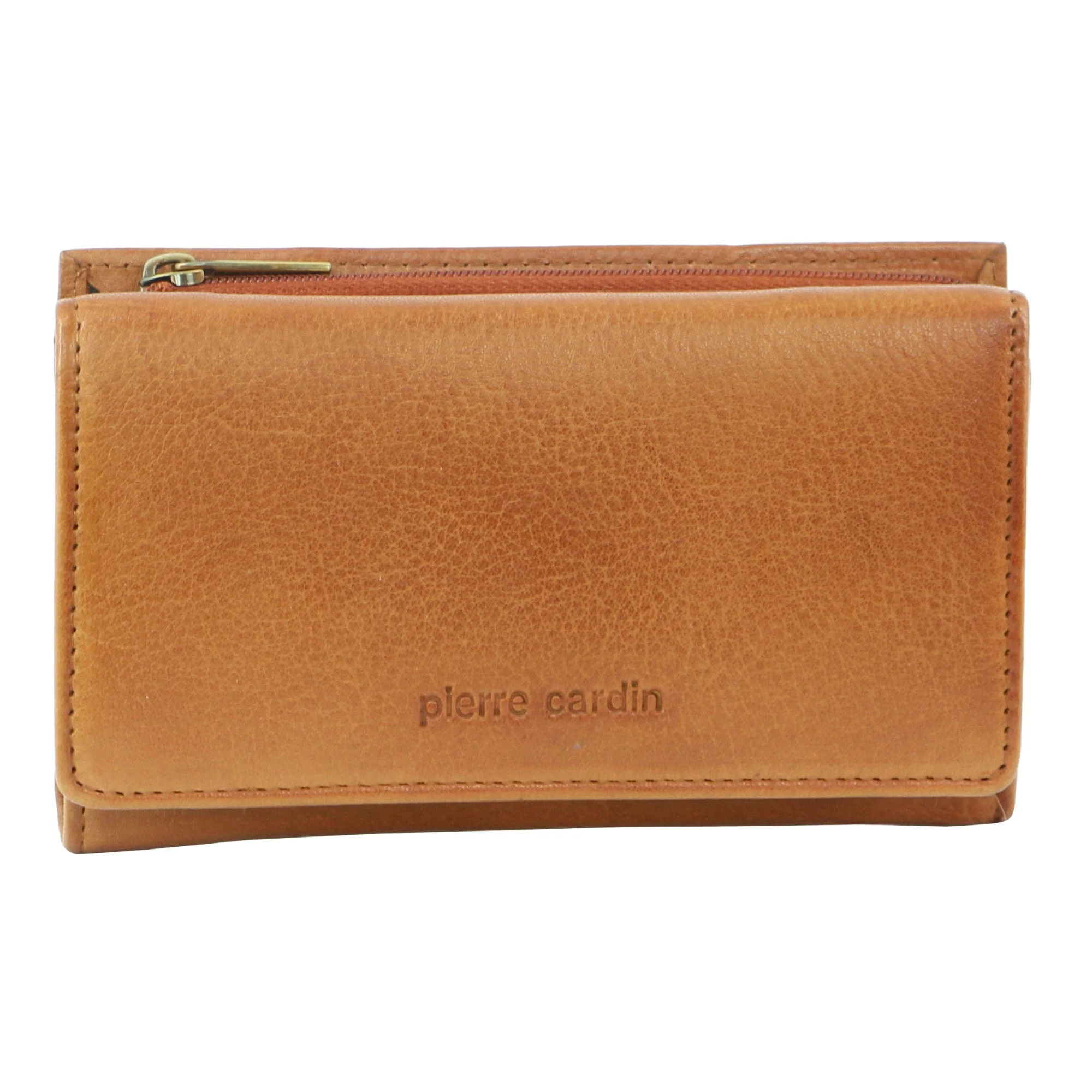 Pierre Cardin Women's Leather Tri-Fold Protected RFID Wallet 14cm Cognac