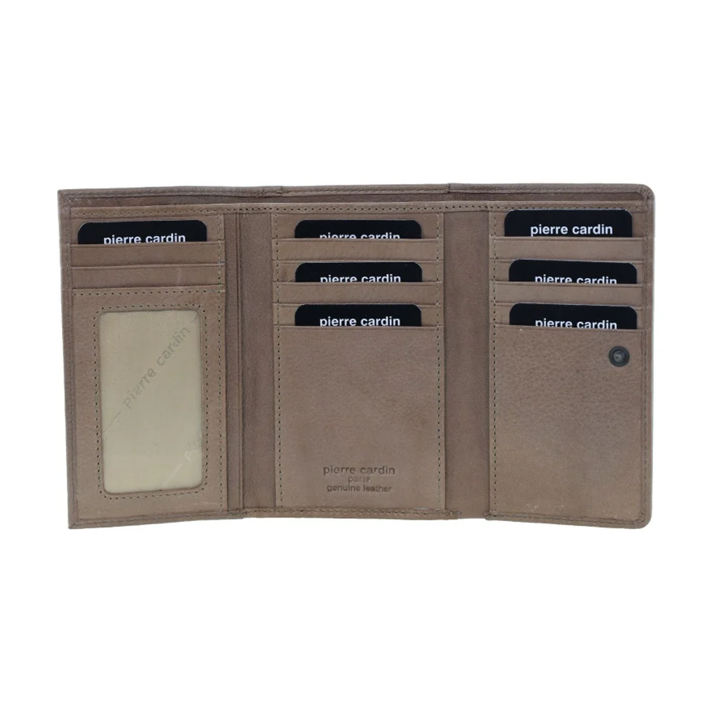 Pierre Cardin Women's Leather Tri-Fold Protected RFID Wallet Taupe 14cm - Image 6