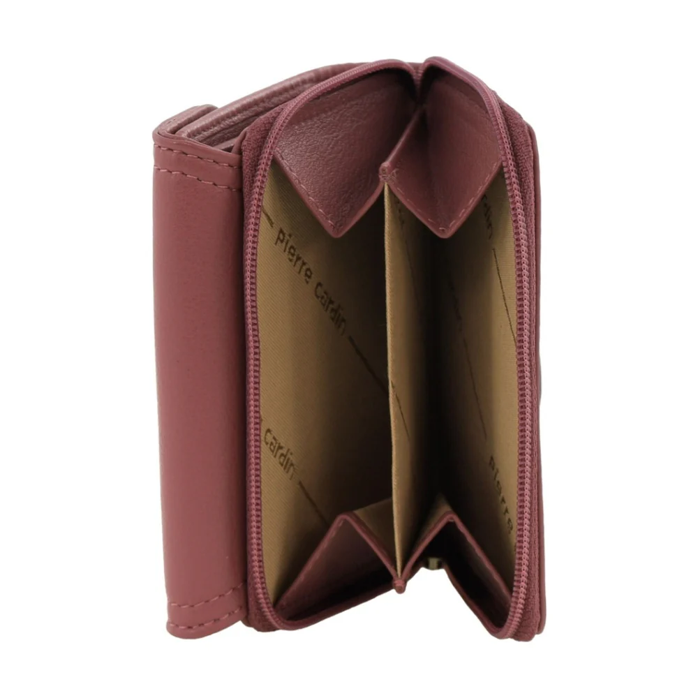 Pierre Cardin Women's Leather Tri-Fold Tab Card Holder Wallet Blush 11.5cm - Image 2