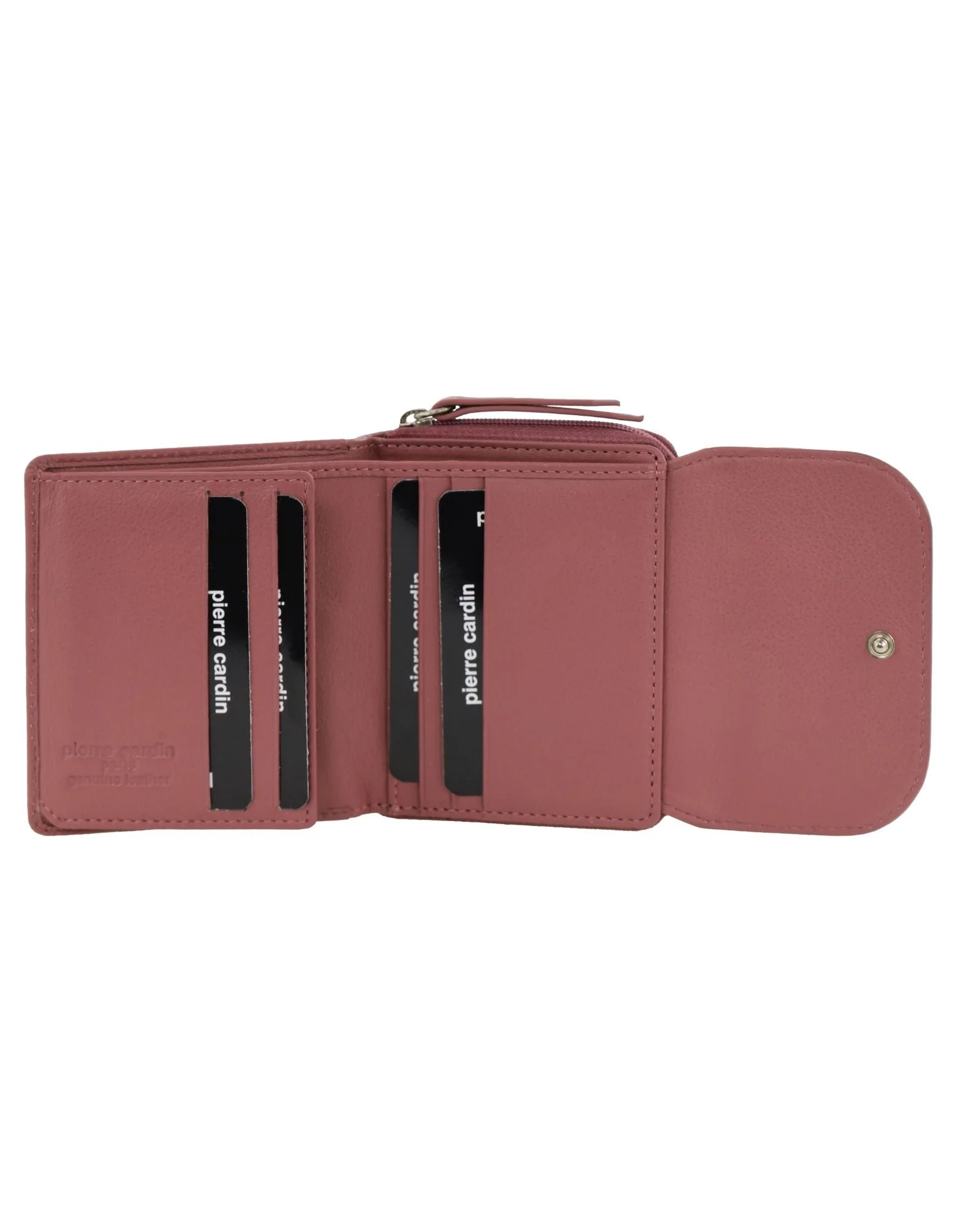 Pierre Cardin Women's Leather Tri-Fold Tab Card Holder Wallet Blush 11.5cm - Image 6