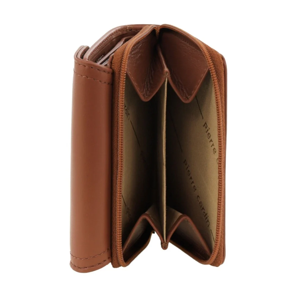 Pierre Cardin Women's Leather Tri-Fold Tab Card Holder Wallet Cognac 11.5cm - Image 2