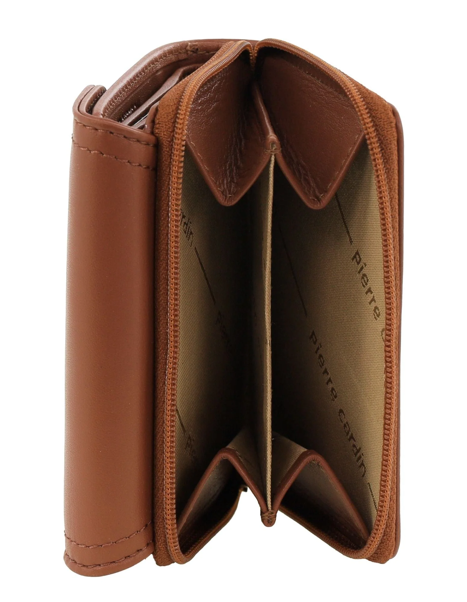 Pierre Cardin Women's Leather Tri-Fold Tab Card Holder Wallet Cognac 11.5cm - Image 5