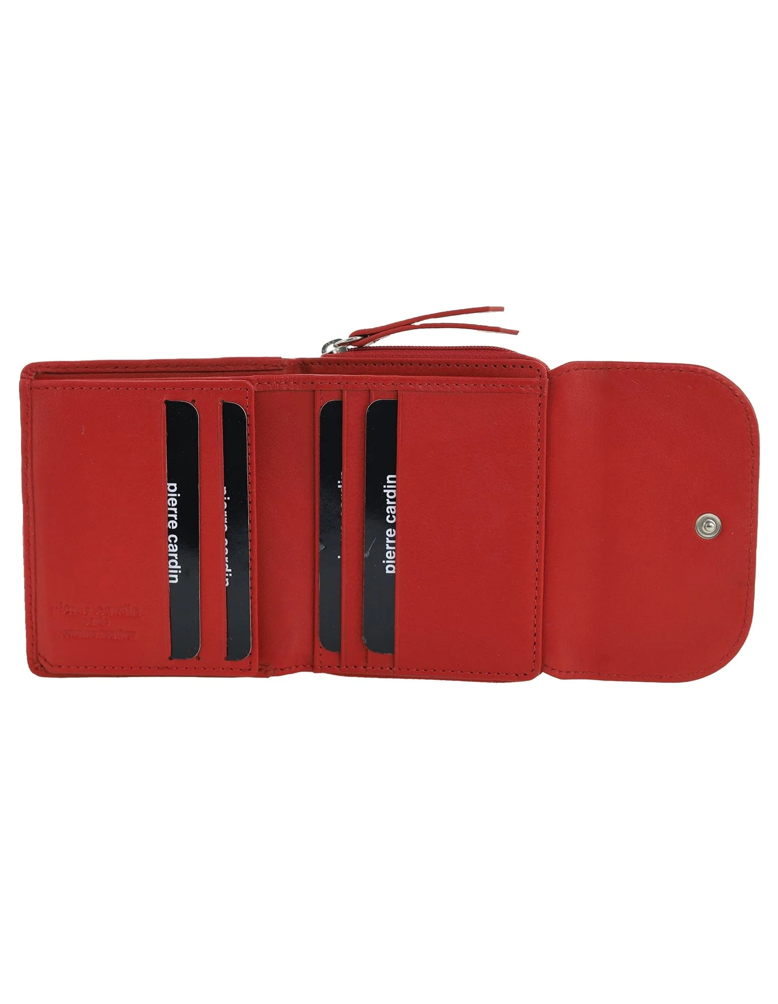 Pierre Cardin Women's Leather Tri-Fold Tab Card Holder Wallet Red 11.5cm - Image 6