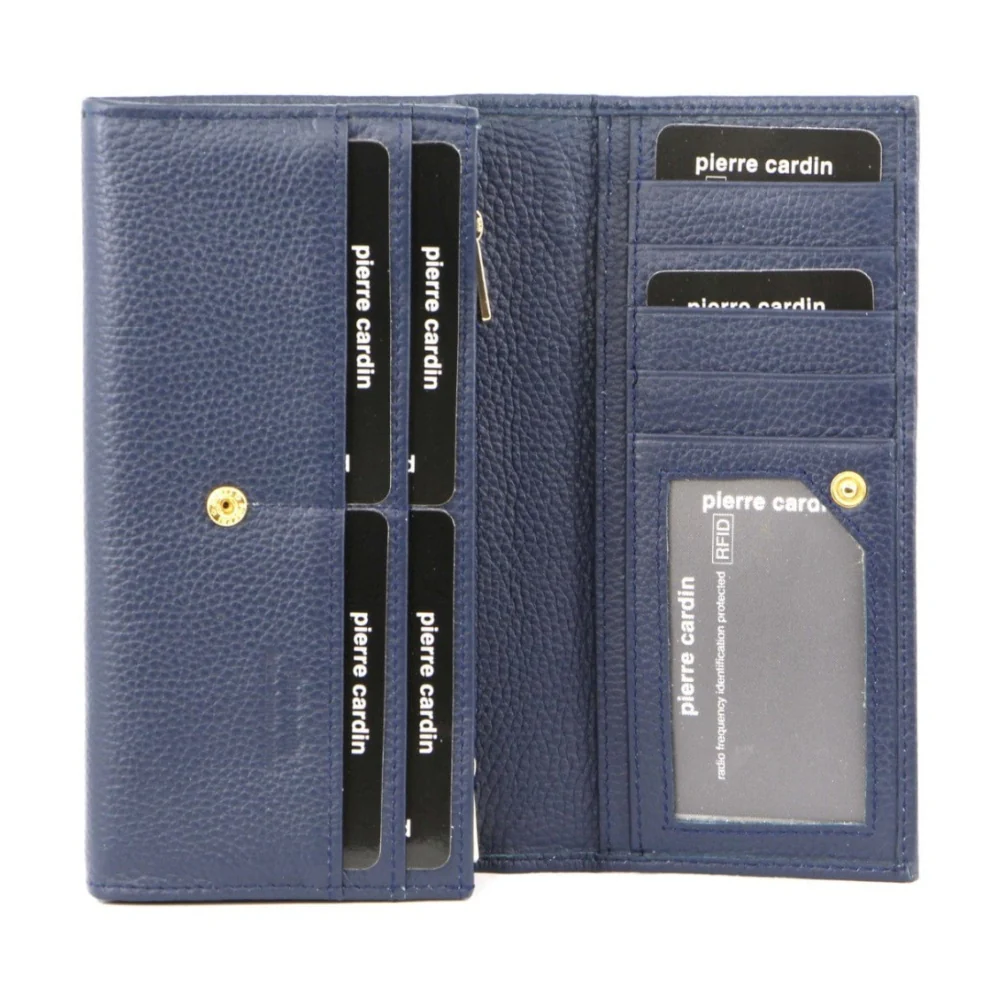 Pierre Cardin Women's Rustic Leather Protected RFID Wallet 19cm Navy - Image 2