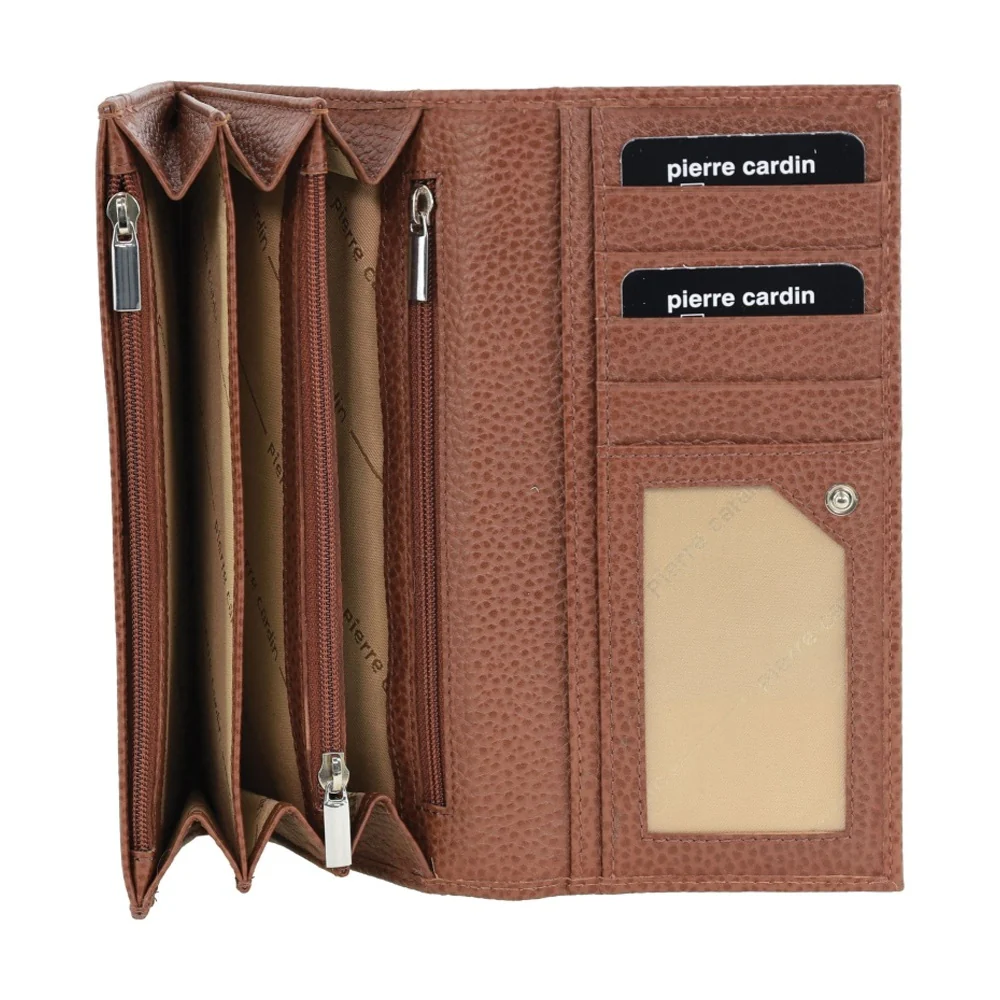 Pierre Cardin Women's Rustic Leather Protected RFID Wallet 19cm Tan - Image 2