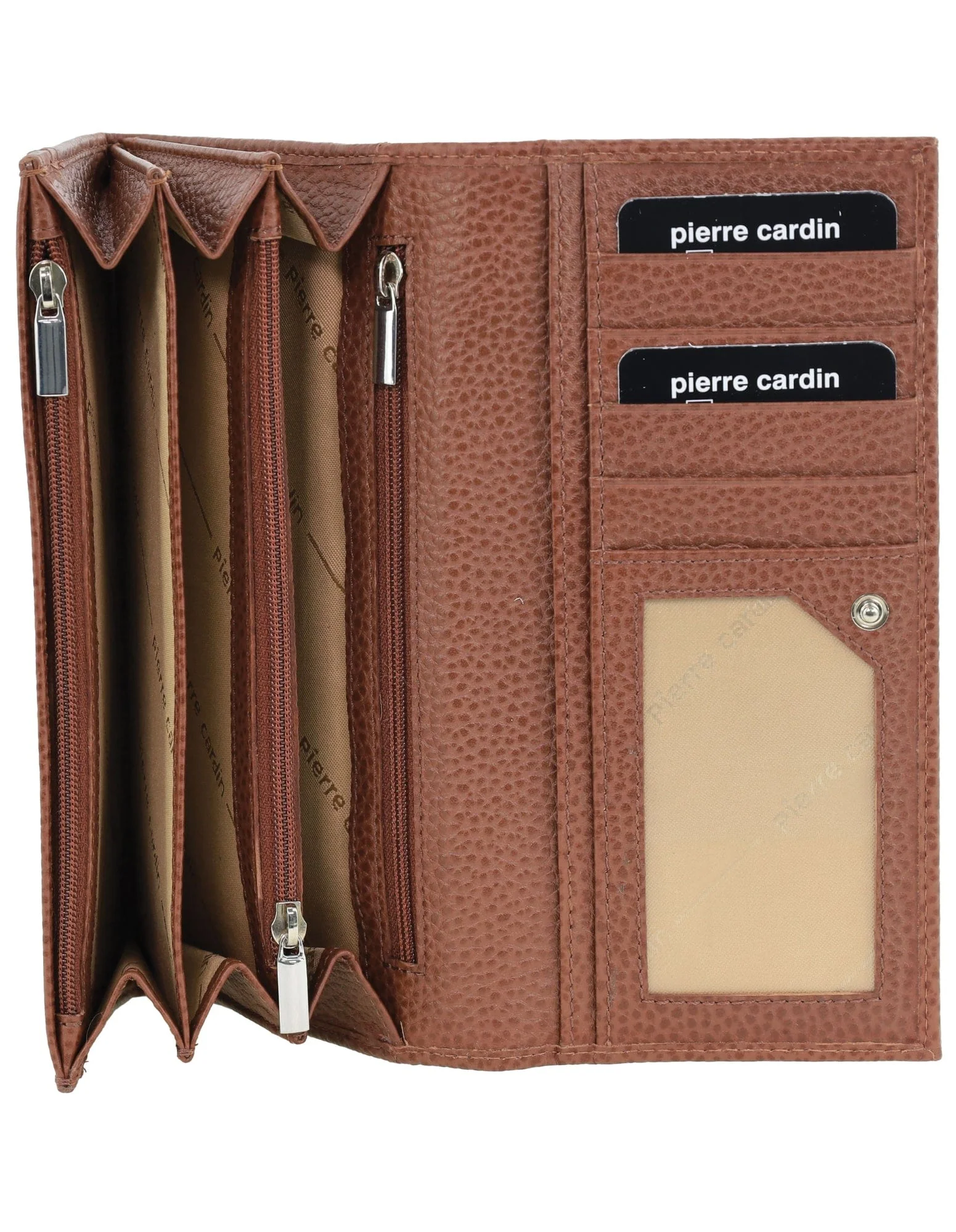 Pierre Cardin Women's Rustic Leather Protected RFID Wallet 19cm Tan - Image 4