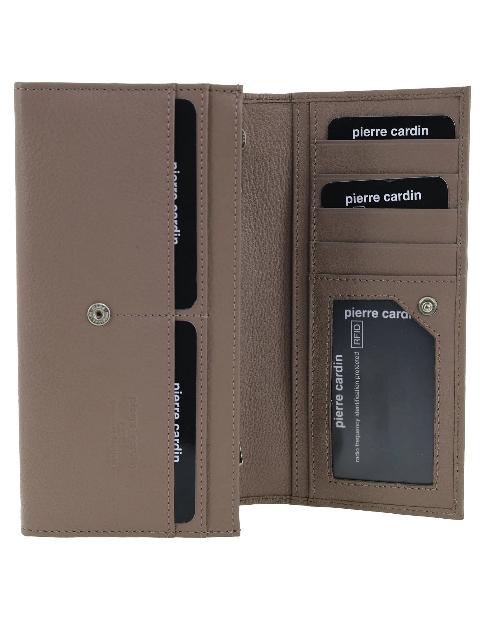 Pierre Cardin Women's Rustic Leather Protected RFID Wallet 19cm Taupe - Image 6