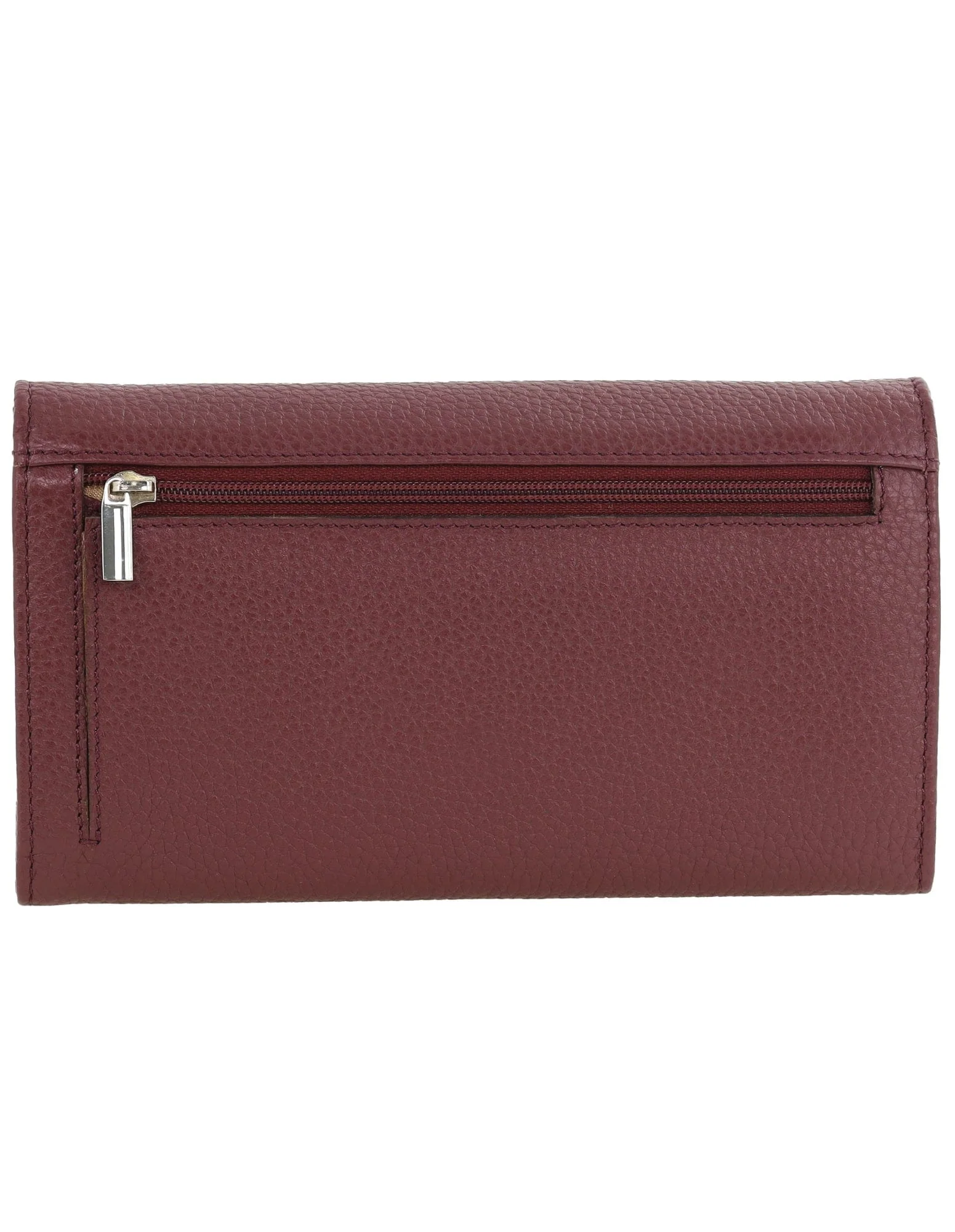 Pierre Cardin Women's Rustic Leather Protected RFID Wallet 19cm Wine - Image 5