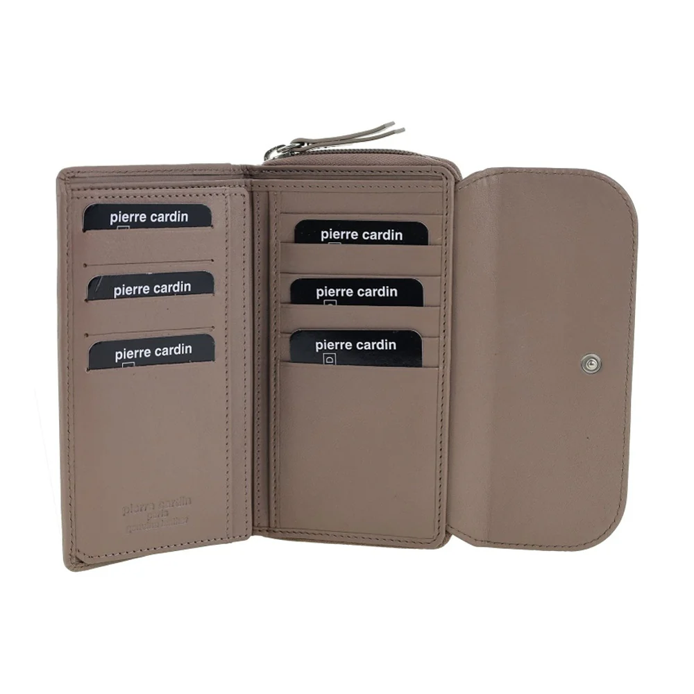 Pierre Cardin Women's Tri-Fold Tab Protected RFID Wallet Blush/Taupe 17cm - Image 3