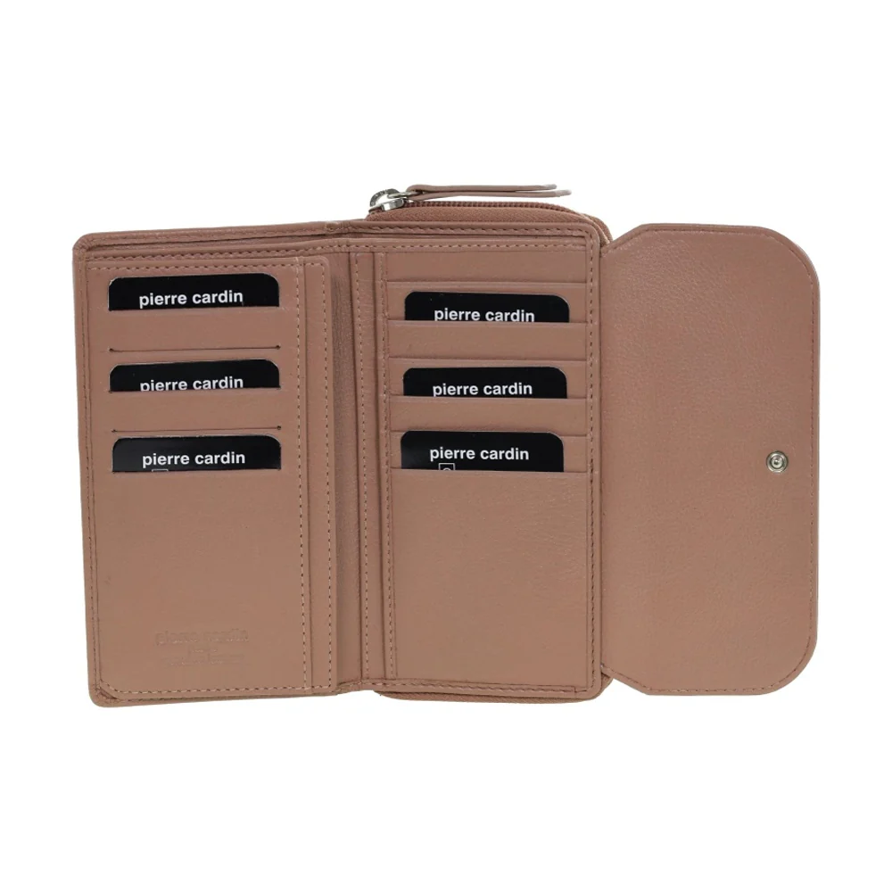 Pierre Cardin Women's Tri-Fold Tab Protected RFID Wallet Blush/Taupe 17cm - Image 7