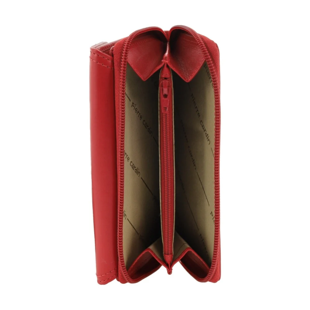 Pierre Cardin Women's Tri-Fold Tab Protected RFID Wallet Cherry/Taupe 17cm - Image 2