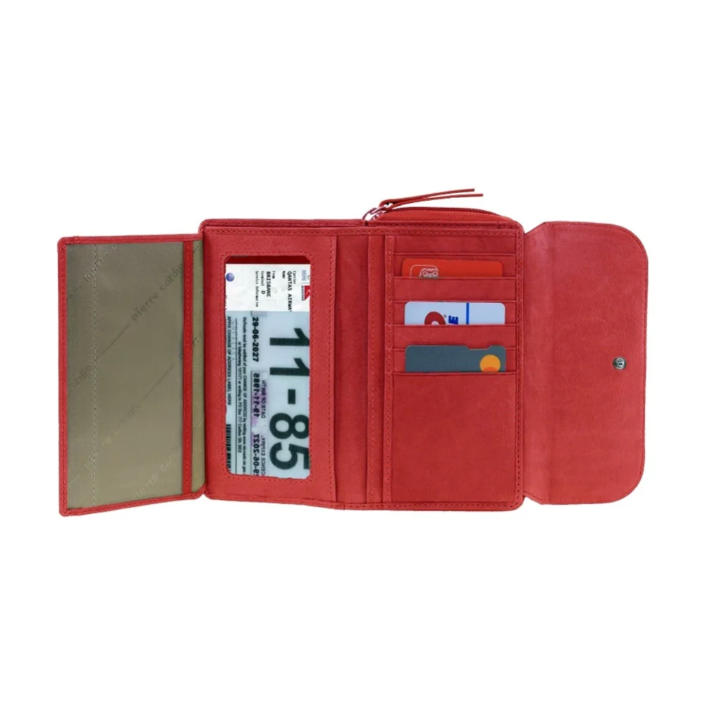 Pierre Cardin Women's Tri-Fold Tab Protected RFID Wallet Cherry/Taupe 17cm - Image 3