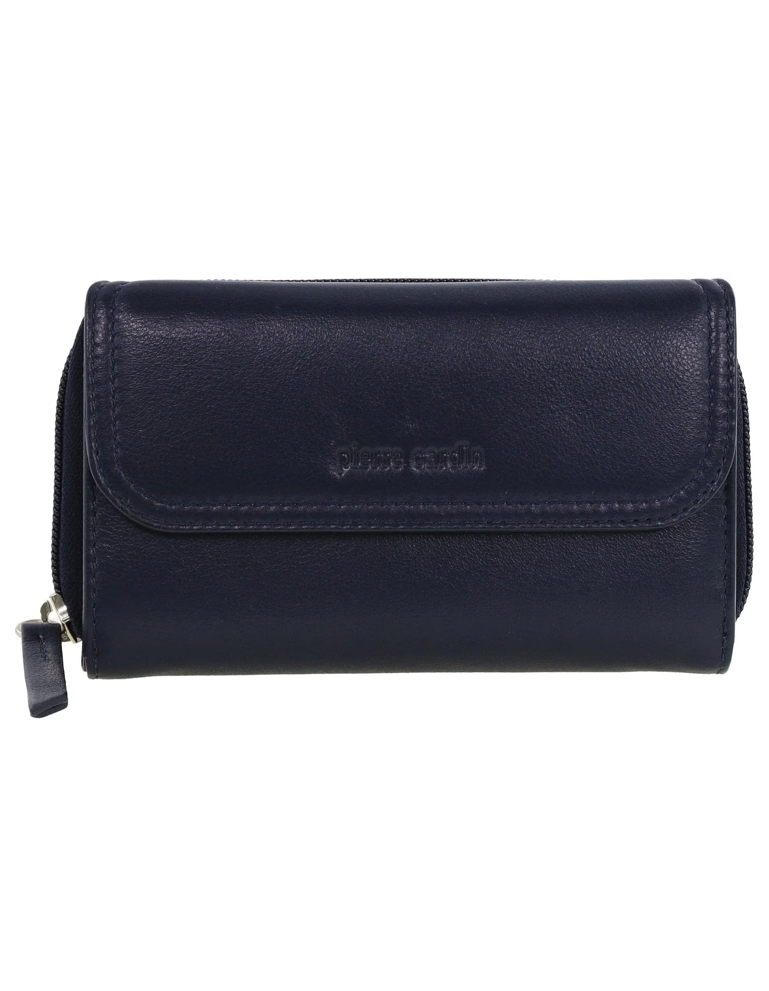 Pierre Cardin Women's Tri-Fold Tab Protected RFID Wallet Navy/Taupe 17cm