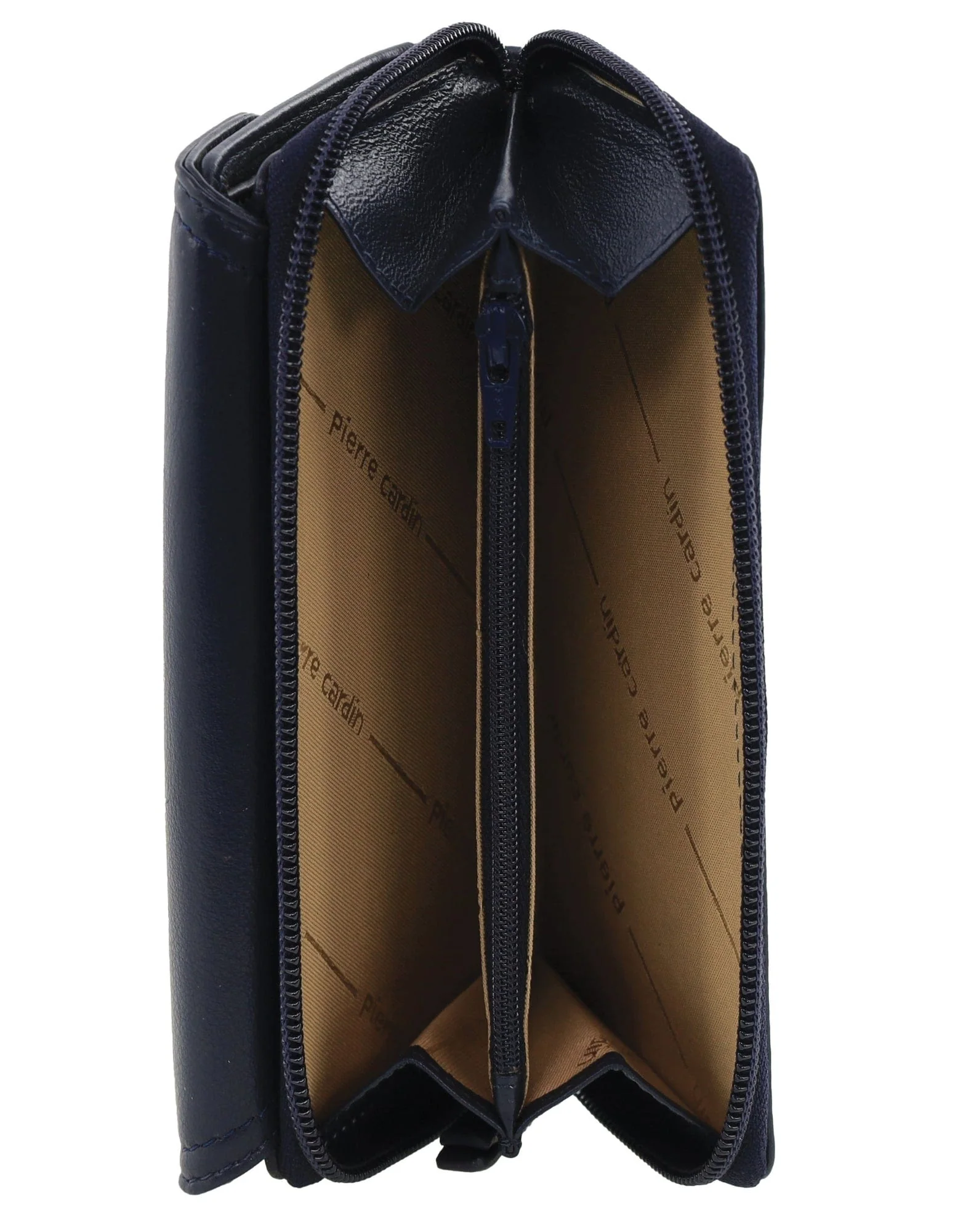 Pierre Cardin Women's Tri-Fold Tab Protected RFID Wallet Navy/Taupe 17cm - Image 5