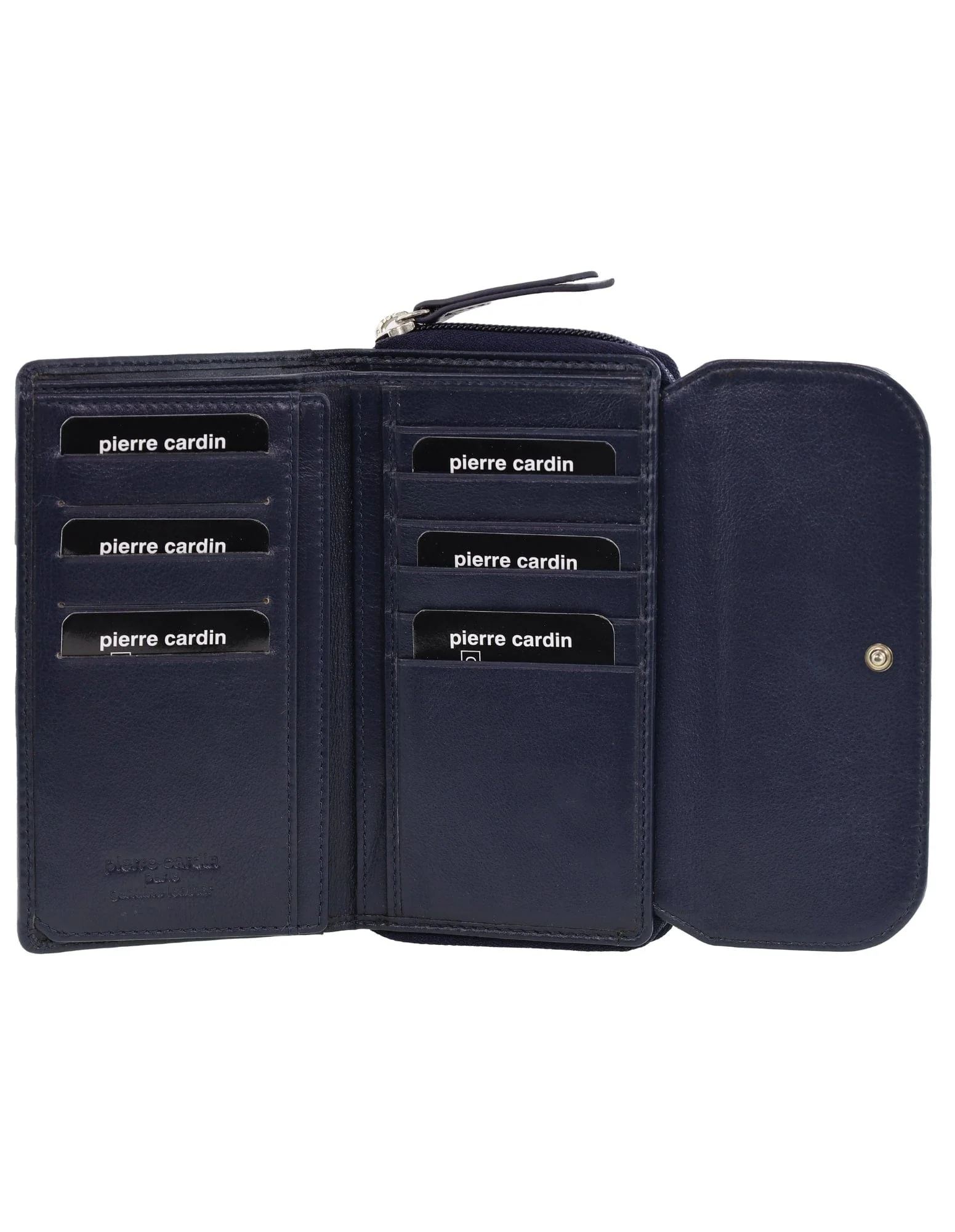 Pierre Cardin Women's Tri-Fold Tab Protected RFID Wallet Navy/Taupe 17cm - Image 6
